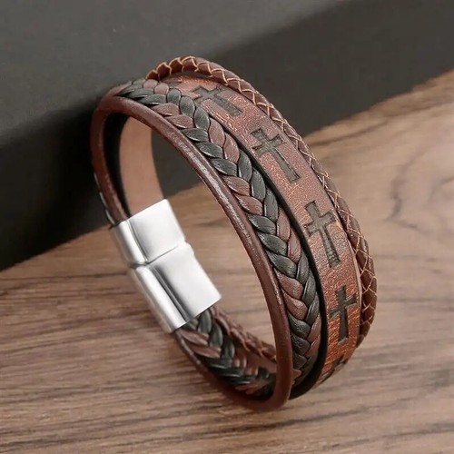 Armband herren leder - herren, edelstahl