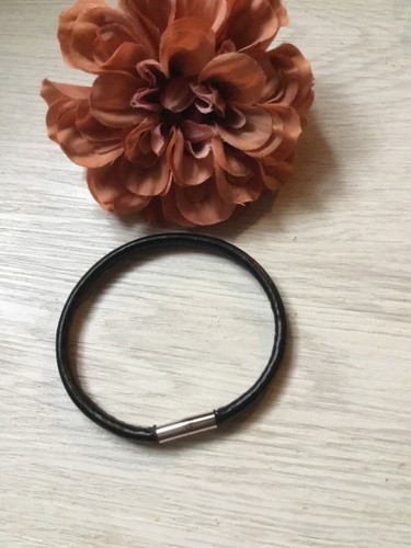 Leder armband 1fach - armband, schwarz