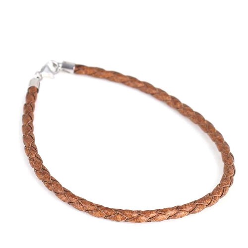 Leder armband sterling silber - leder,