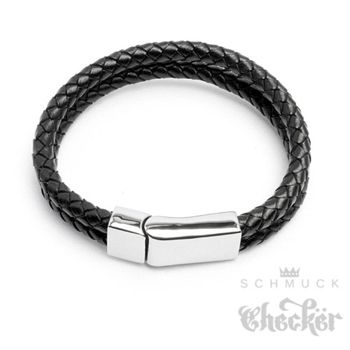 Echt leder herren armband - leder,