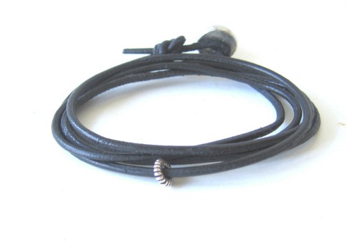 Echtes lederarmband sterling - lederarmband,