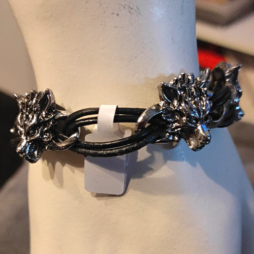 Armband leder metall - armband, leder/metall