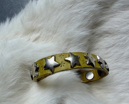 Belt leder armband gelb - b.belt,