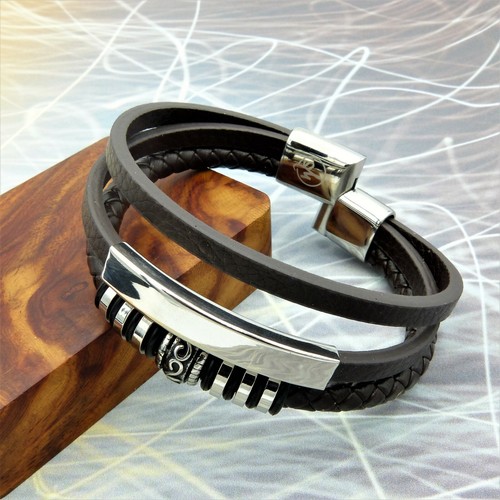 Wsesto herren armband leder - armband,