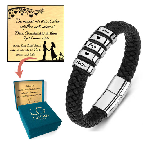 Herren lederarmband mit gravur - lederarmband,