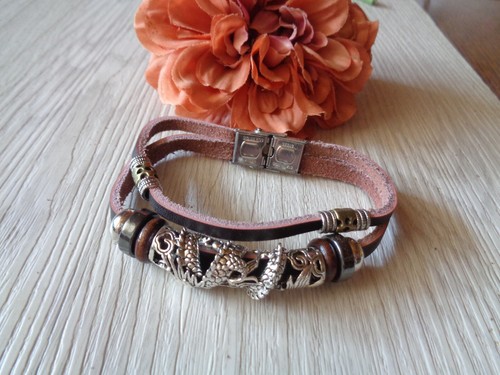 Echtes leder armband 2fach - armband,