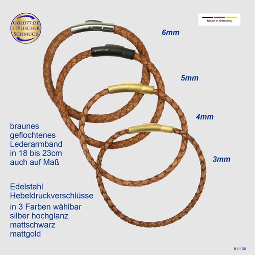 Leder armband geflochten braun - leder-armband,