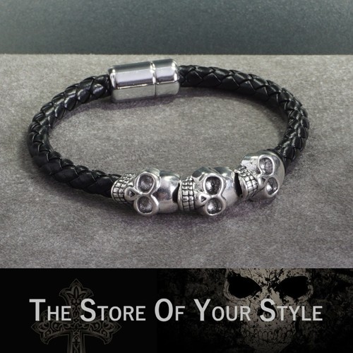 Armband leder totenkopf - pu,
