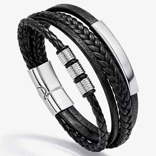 Herren lederarmband geflochten - herren,