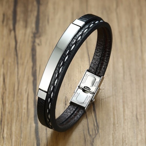 Elegantes echtleder armband - elegantes,