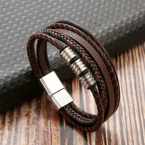 Herren lederarmband geflochten - lederarmband,