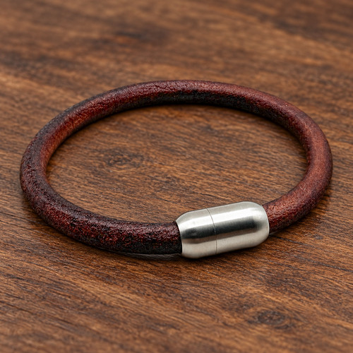Lederarmband herren braun 6mm - herren,