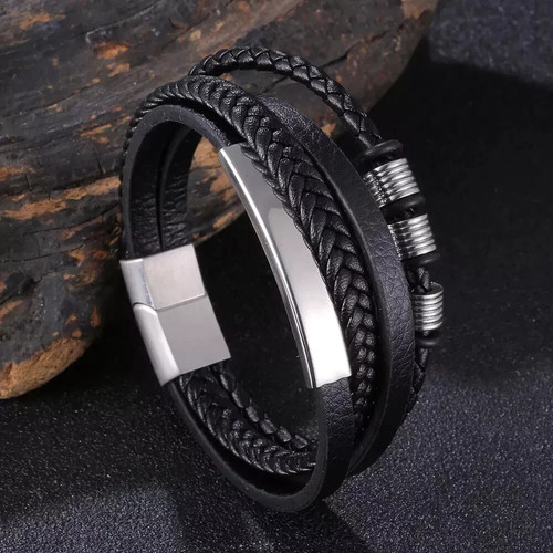 Herren armband schwarz - armband, gold