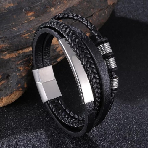 Herren armband schwarz echtes - herren,