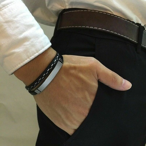 Herren armband schwarz echtes - herren,